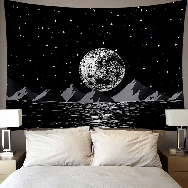 Wall tapestry with moon motif