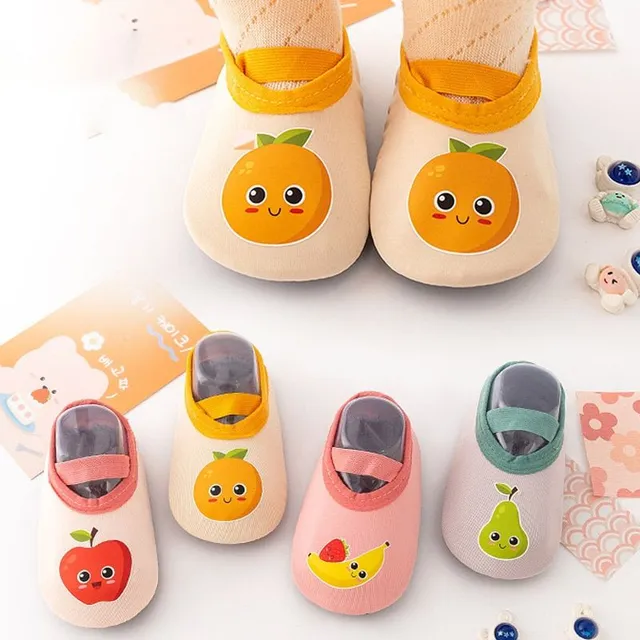 Children's original modern stylish barefoot shoes with motif of fruit and vegetables Mae