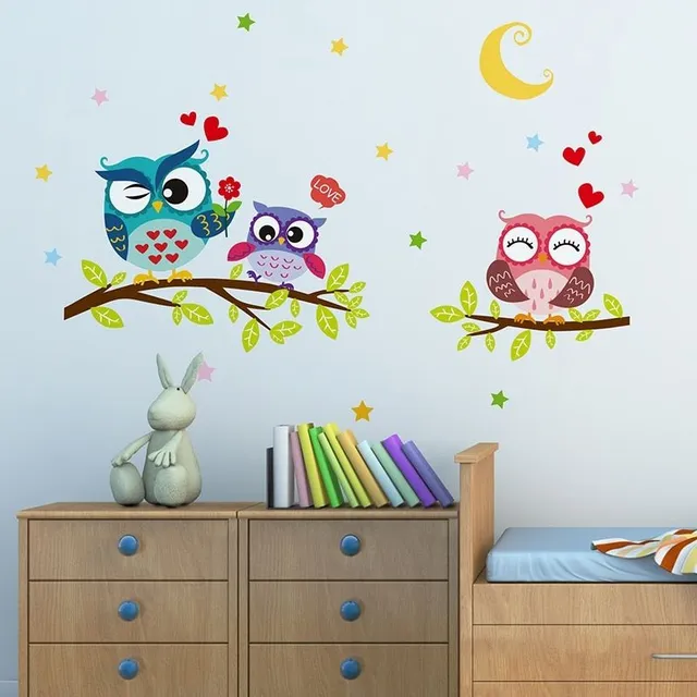 Cute stickers on the wall of Owl