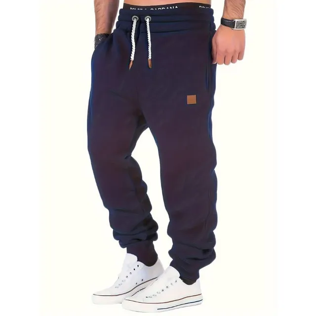 Men's sweatpants with drawstring, pockets and jogger cut for autumn/winter - for running and jogging