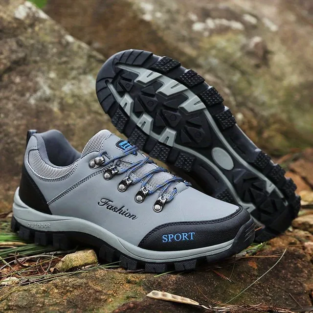 Men's waterproof hiking shoes, laced comfortable non-slip sneakers for men for all seasons - outdoor, hiking, trekking