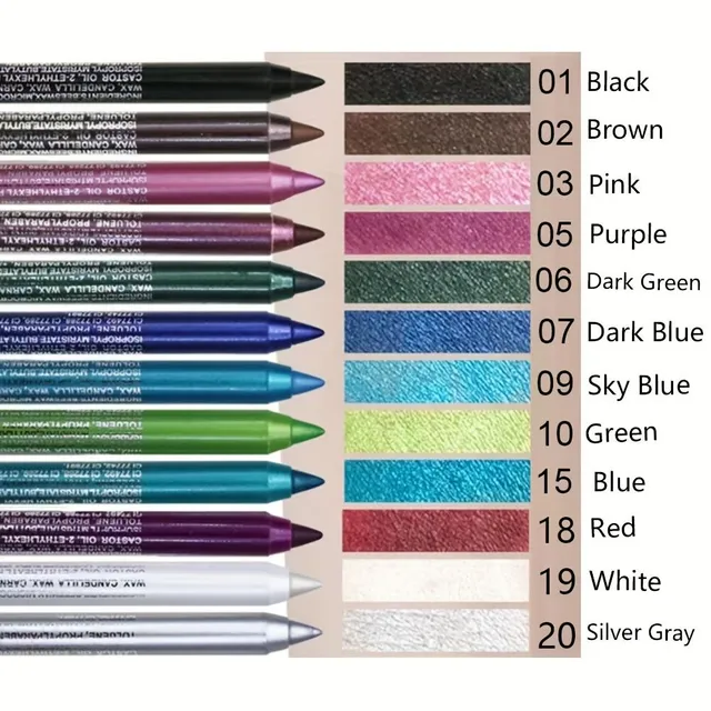 Waterproof pencil for coloured liners, shadows and lips - smudge-free