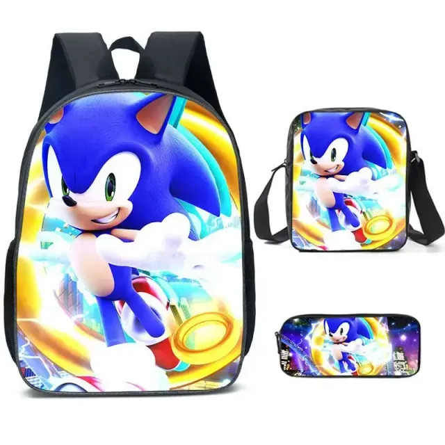 Children's school set with prints in Sonic themes