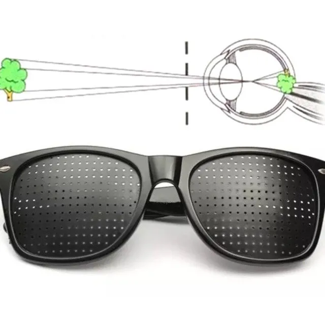 Pinhole glasses to enhance vision and relax the eyes