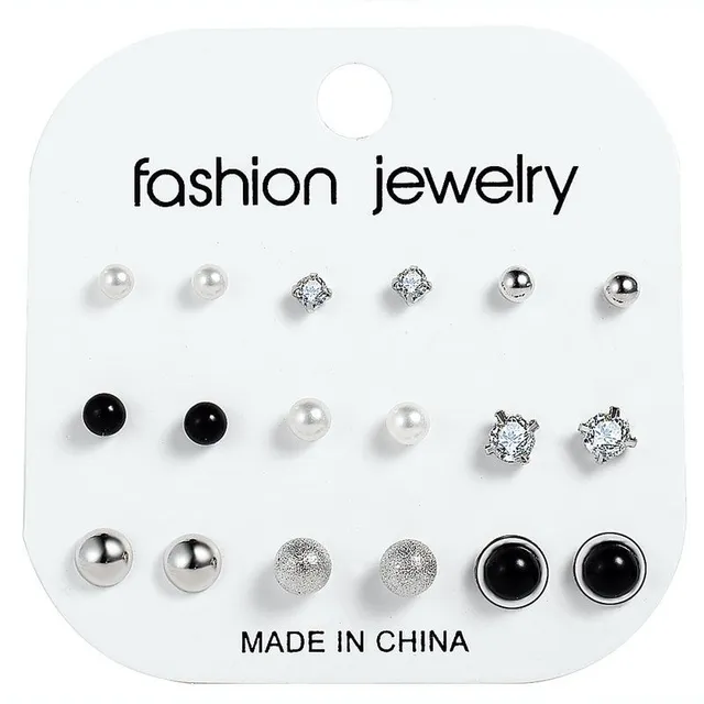 Luxury original set of modern trendy earrings in different shapes and sizes Newman