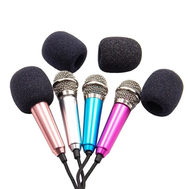 Miniautir praktický jednofarebný mikrofón s 3,5 mm káblom - rôzne farby