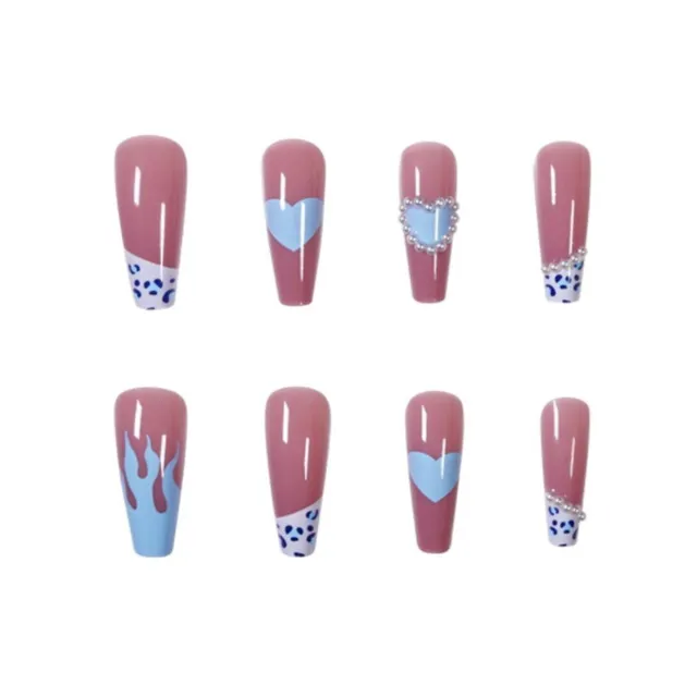 Modern artificial nails in pastel colours Cute