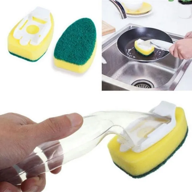 Dish sponge with dispenser