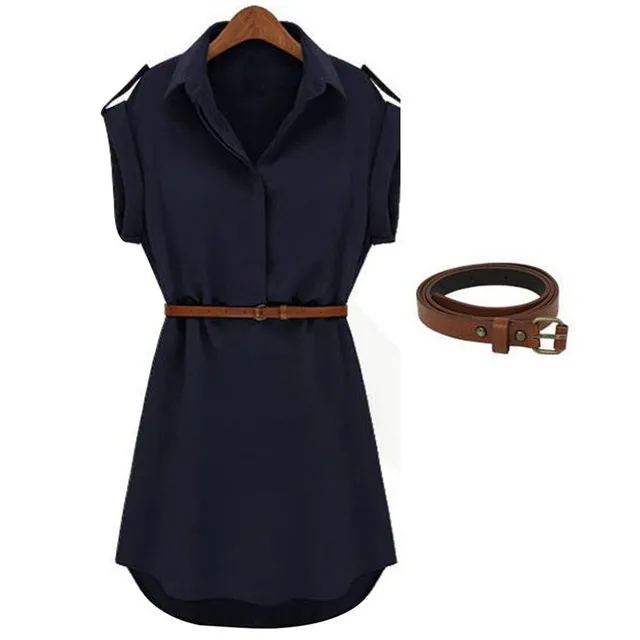 Robe chemise pour femme avec ceinture