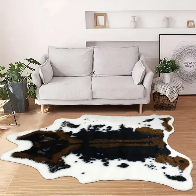 Faux cowhide floor fur