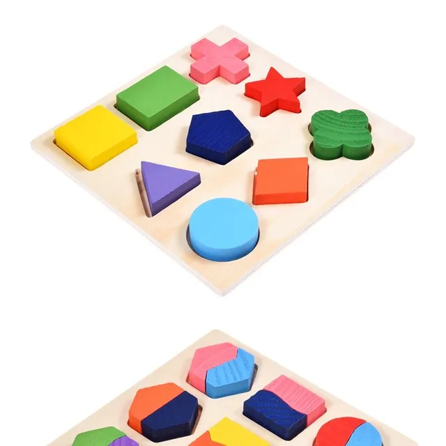 Puzzle din lemn forme geometrice J628