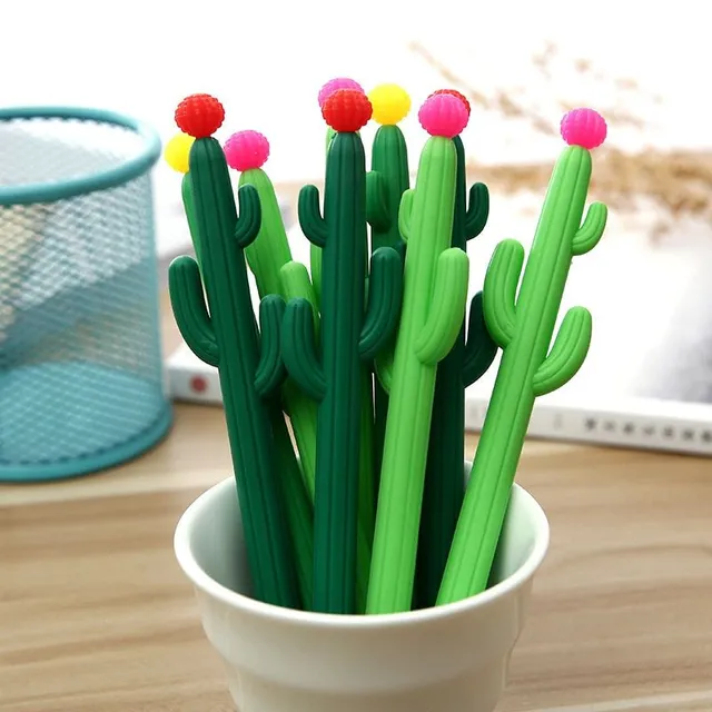 Set of design pens with skinny tip in cactus design 3 pieces Ferdinand