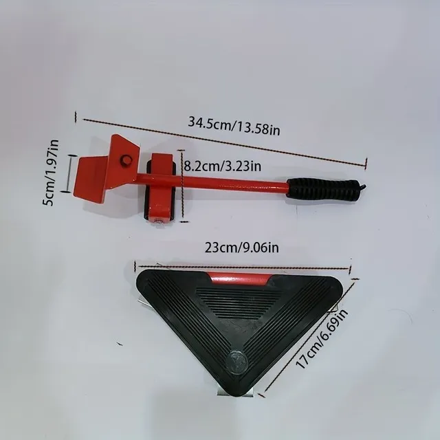 Mutatori și ridicător de mobilă, 4 bucăți, 3 roți, set de cărucioare din oțel pentru mobilă cu ridicător greu, cilindru din cauciuc rotativ la 360° pentru mobilă grea, canapele, frigidere, aparate