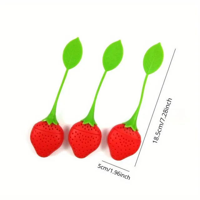 Silicone tea sieve in the shape of strawberry