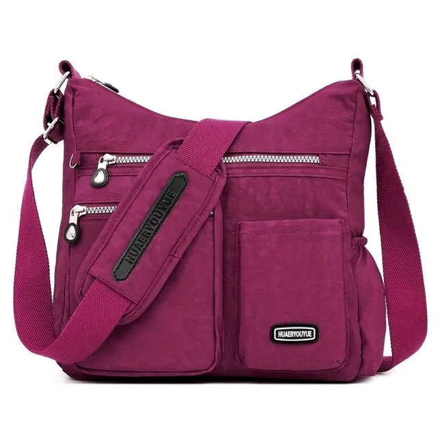 Women's bag Messenger made of durable nylon with multizip cross strap on the shoulder, ideal for work