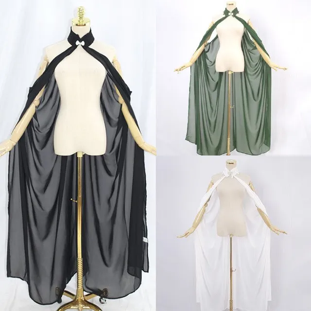 Fairy Elf Cape Elf Queen Princess Cloak with Collar Medieval Cosplay Costume