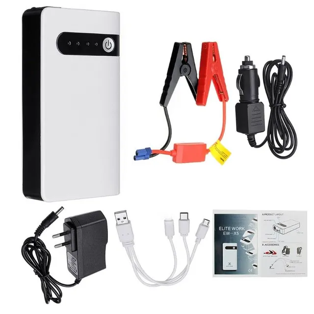 Portable Car Battery Booster with LED Flashlight