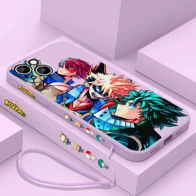 Coque en silicone stylée pour iPhone avec motifs de l'anime My Hero Academia