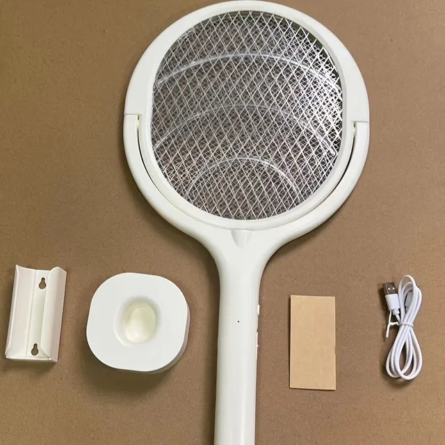 Electric mosquito swatter with adjustable angle + LÁмпа for mosquito smoothing, charging, home mosquito repellent, electric liquidator