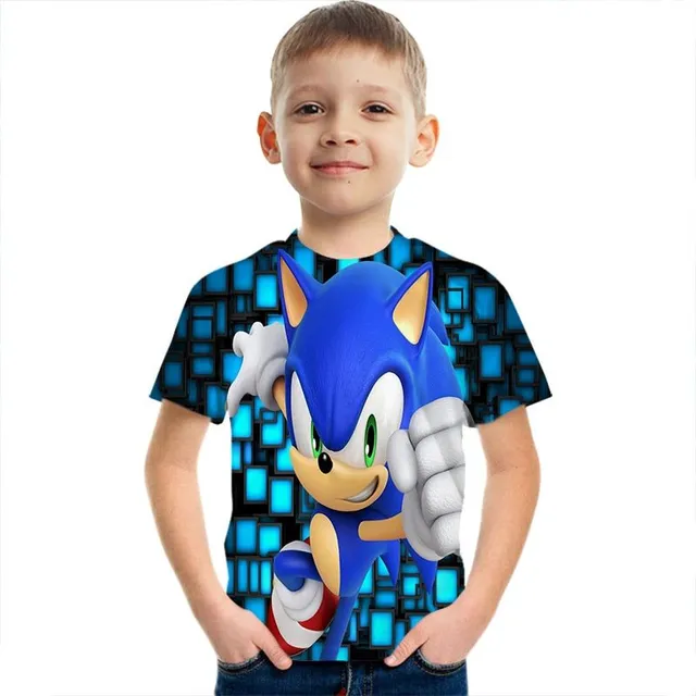 Boys sport T-shirt with short sleeves and print Sonic the Hedgehog
