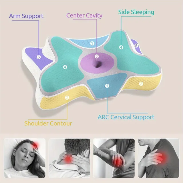 Relaxable neck spine memory pillow for painless sleep and pain relief