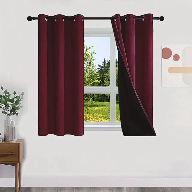 Blackout curtains with no pattern with thermal lining - Energy saving, privacy and style for living room, bedroom, kitchen and bathroom