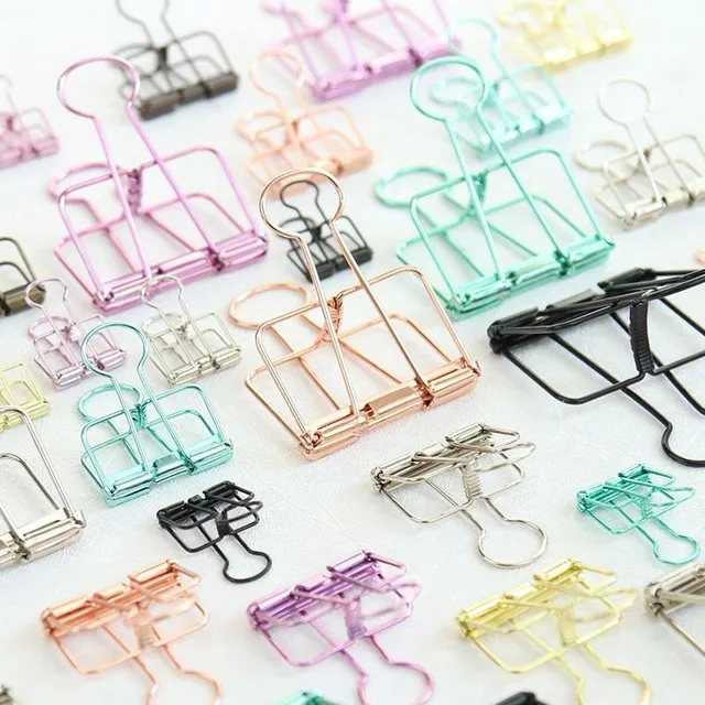 Modern trends of metal single color organizational clips for organization of papers and invoices