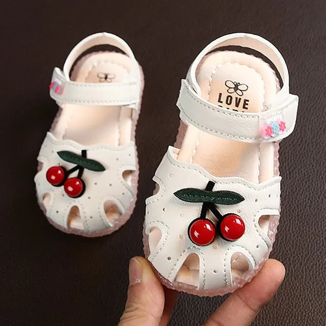 Children's summer sandals with cherries