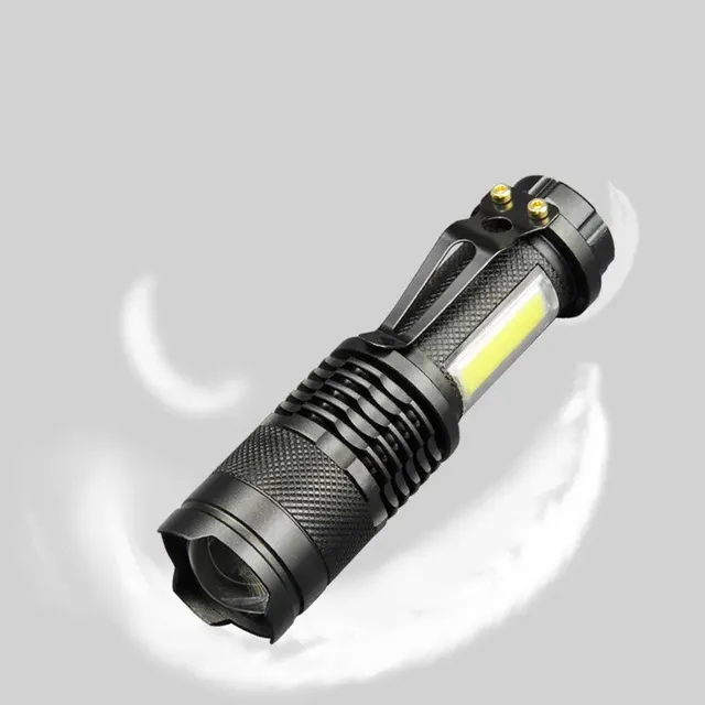 Mini LED lamp with COB chip and rechargeable battery for hiking, camping and fishing