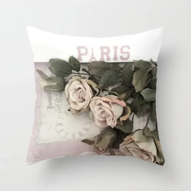 Gentle pillowcase with flower motif 45 x 45 cm