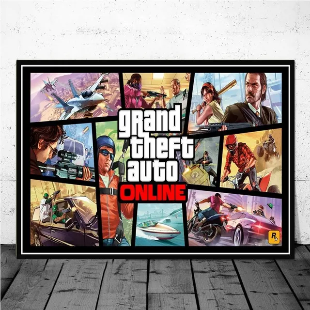 Wall poster with characters from Grand Theft Auto 12 21cmX30cmA4