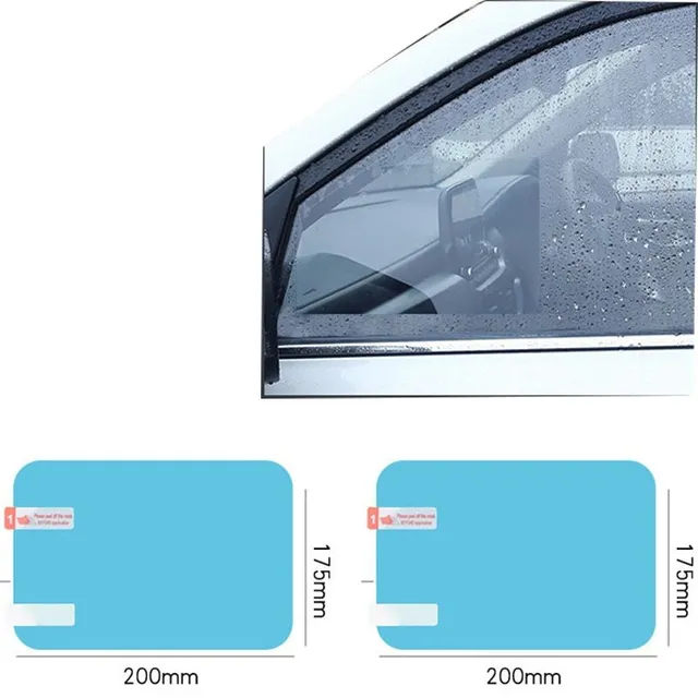 Set of protective films for windows and rear-view mirrors against rain drops - more types Truman