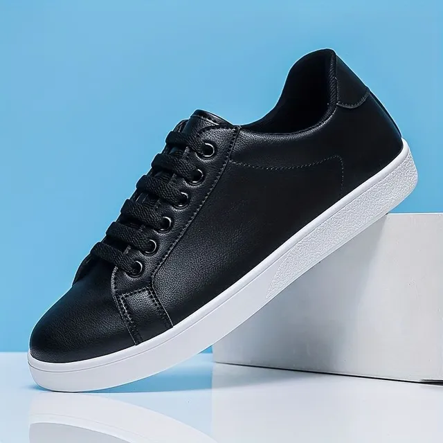 Fashionable men's skateboard boots with breathable PU leather uppers, anti-slip sole and lace lace lace trim - suitable for outdoor activities, spring, summer and autumn.