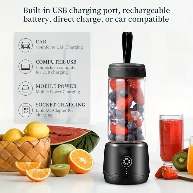 Practical and portable smoothie mixer and cocktails with USB charging