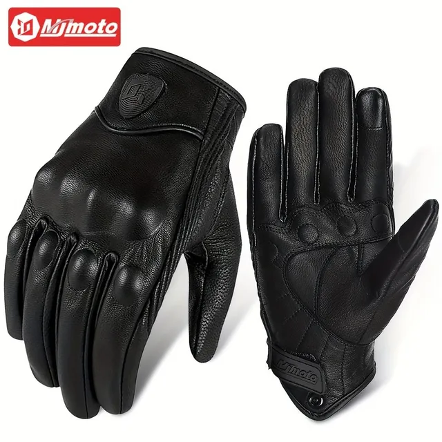 Summer on two wheels with wind in the hair: Breathable leather gloves with holes Mjmoto - Cool grip, maximum protection