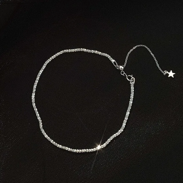 Ladies gentle elegant ankle bracelet in silver color