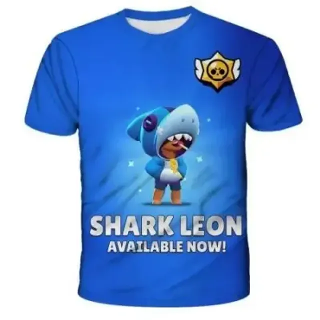 Kids short sleeve shirt with prints of popular Brawl Stars characters