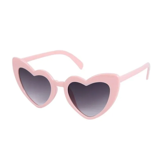 Luxurious single color sunglasses in the shape of a heart