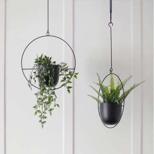 Halo metal hanging planter