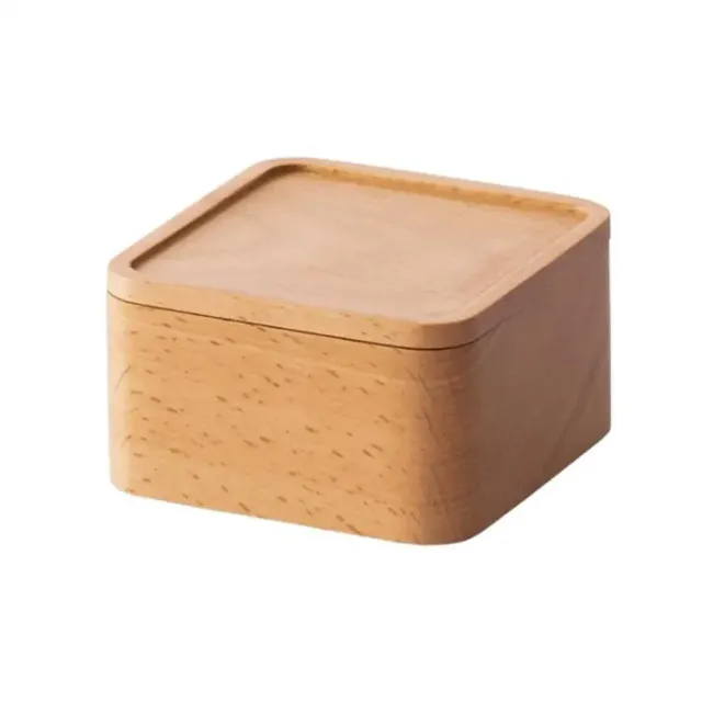 Vintage dřevěná krabička na šperky, sladkosti a drobnosti - malá čtvercová, hladké hrany, ručně vyrobená