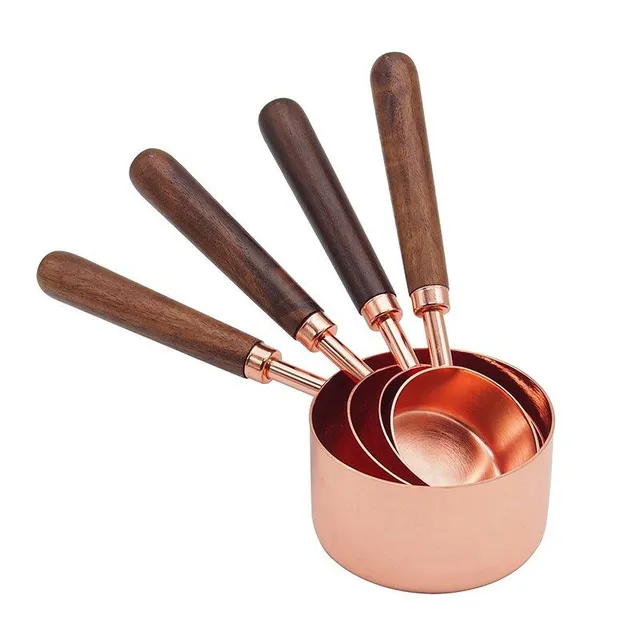 Set of measuring cups with wooden handle 8 k