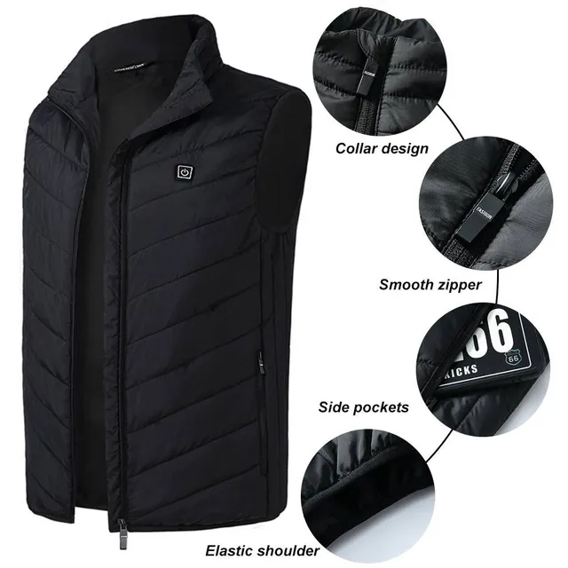 4 colors Unisex electric heated USB heat warm fabric winter vest