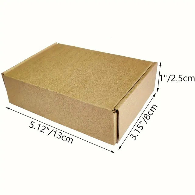 100x Advantageous package: Small postal box 5.3 x 3.3 x 1 inch, corrugated cardboard, for business, gifts and making brown