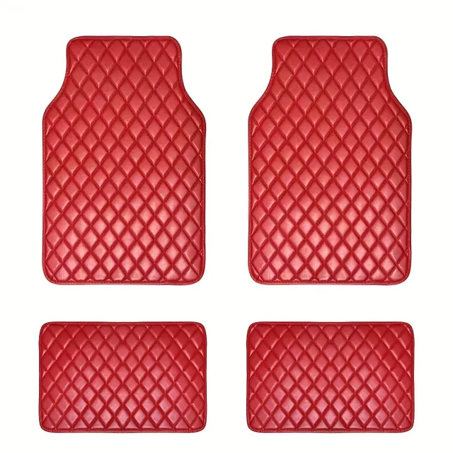 Tapis de voiture en cuir rouge de luxe - Accessoire stylé et durable pour chaque voiture