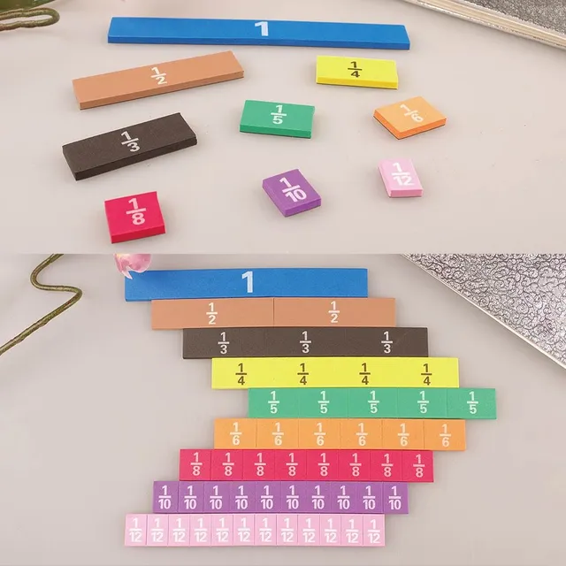 Kids' jigsaw puzzle with fractions