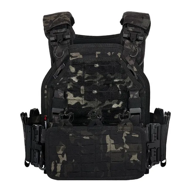 Tactical waterproof and durable vest with MOLLE compatibility for outdoor training - 1000D strength