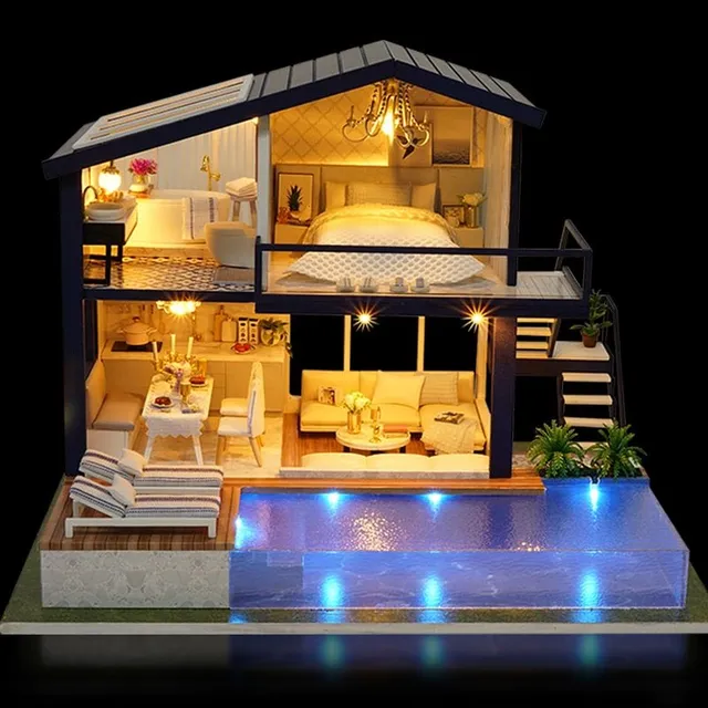 Luxury wooden dollhouse