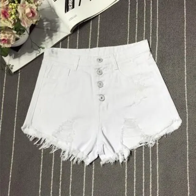 Women's fashion denim shorts Paula white l