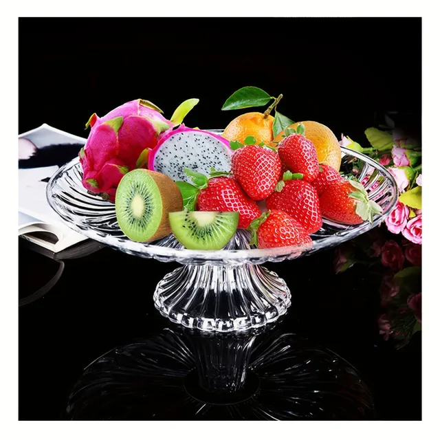 Elegant fruit bowl with acrylic petals and stand - Ideal for snacks, dried fruit and sweets