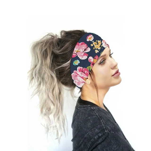 Women's wide fabric multicoloured headband 20